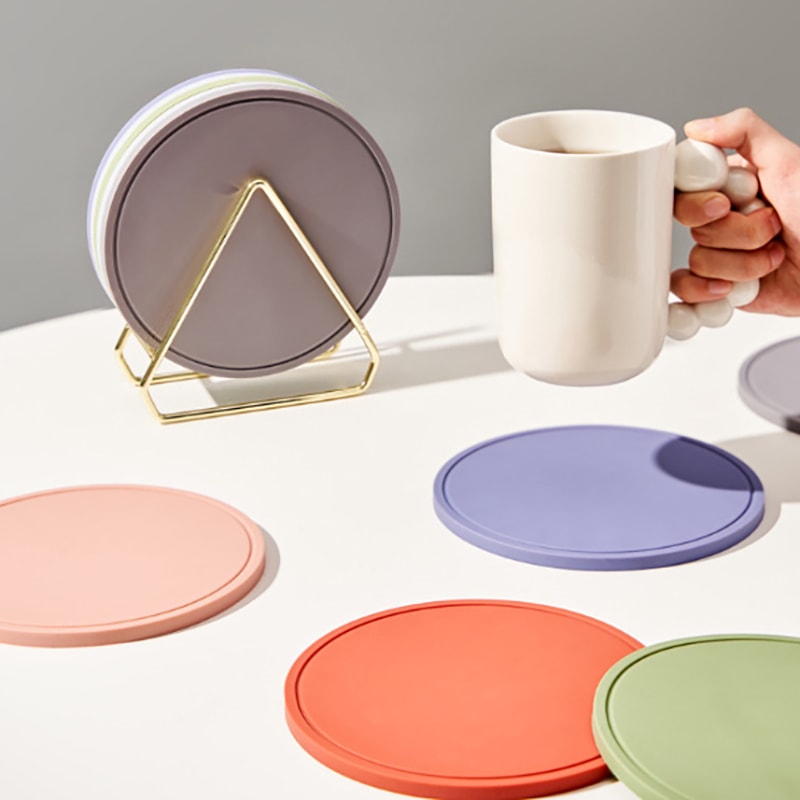 Coaster Holder Stand, Insulation Pad Storage Rack, Dish Triangle Support, Black Kitchen Storage