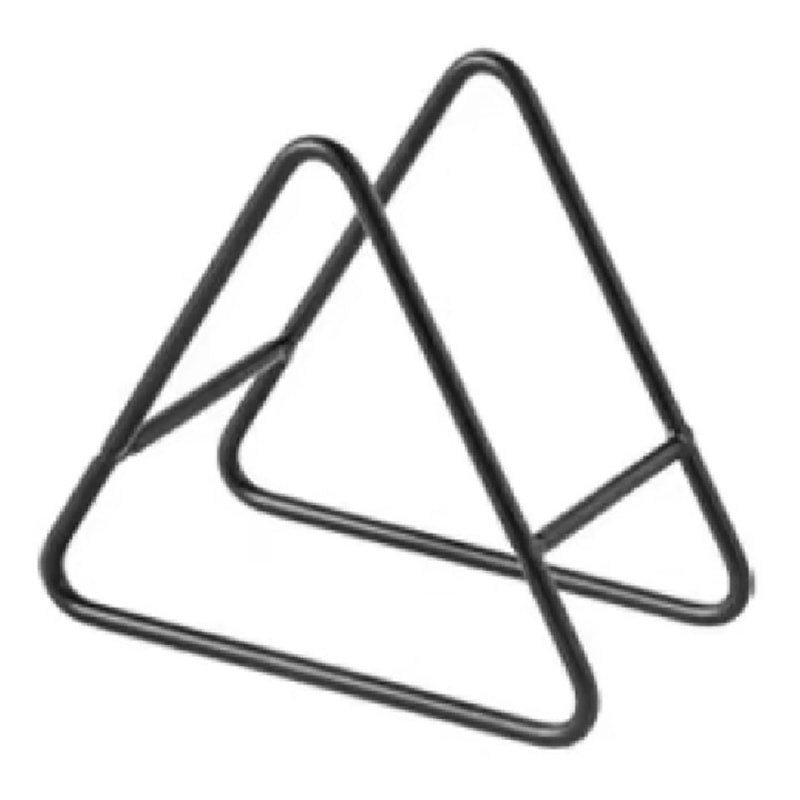 Coaster Holder Stand, Insulation Pad Storage Rack, Dish Triangle Support, Black Kitchen Storage