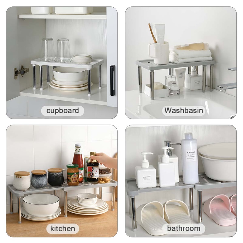 Double-Layer Countertop Storage Rack, Kitchen Seasoning Bottle Organizer