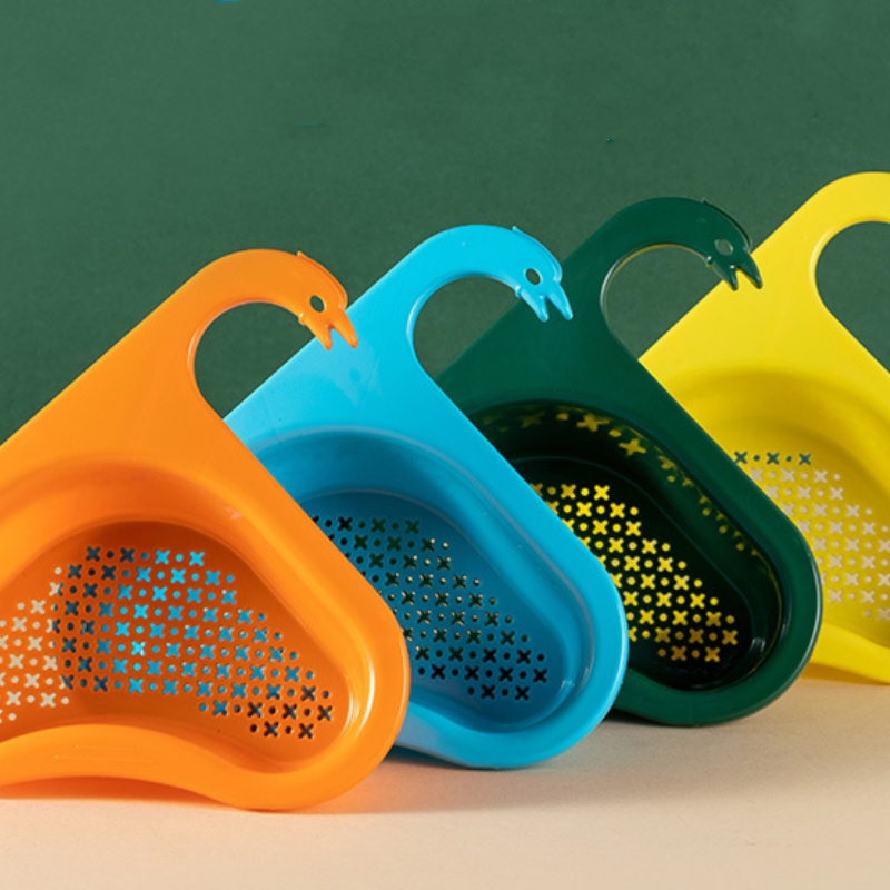 Multi Functional Swan Drain Basket Non Punching Kitchen Sink Filter Frame for Fruit and Vegetable Washing