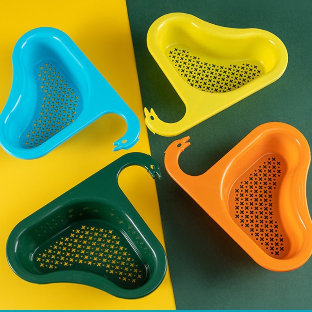 Multi Functional Swan Drain Basket Non Punching Kitchen Sink Filter Frame for Fruit and Vegetable Washing