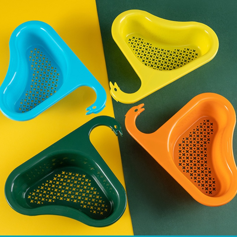 Multi Functional Swan Drain Basket Non Punching Kitchen Sink Filter Frame for Fruit and Vegetable Washing