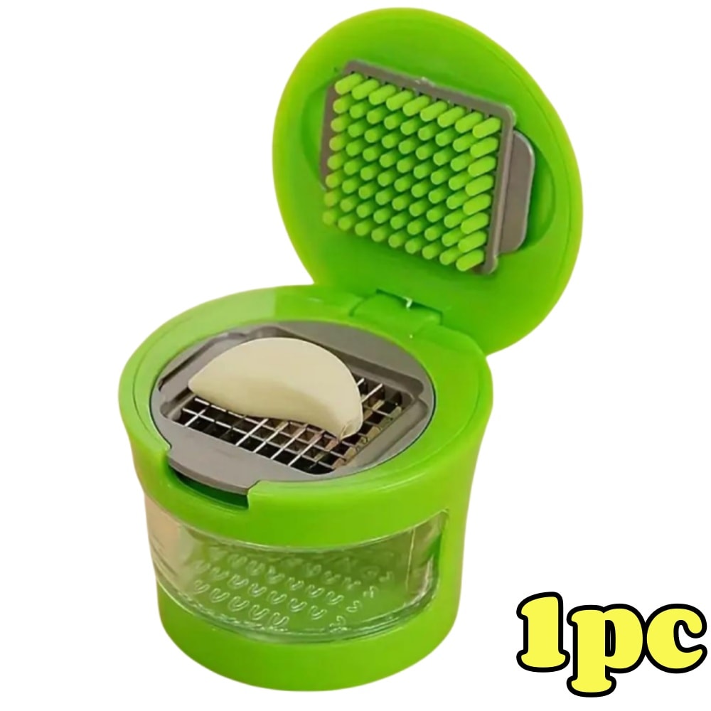 Easy Manual Portable Vegetable Cutter, Multi-functional Stainless Steel Garlic Press for BBQ Cooking