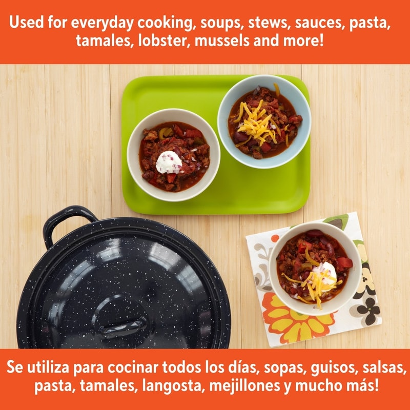 Oven Safe Enamel Stock Pot For Cooking Soups And Stews Durable Steel With Double Handles 3