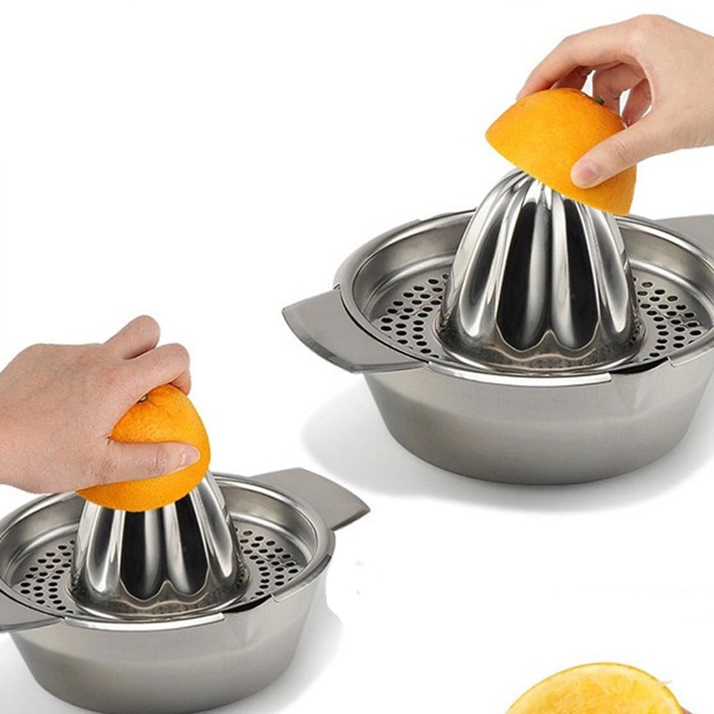 Manual Orange Juicer, Detachable Stainless Steel Lime Squeezer with Strainer