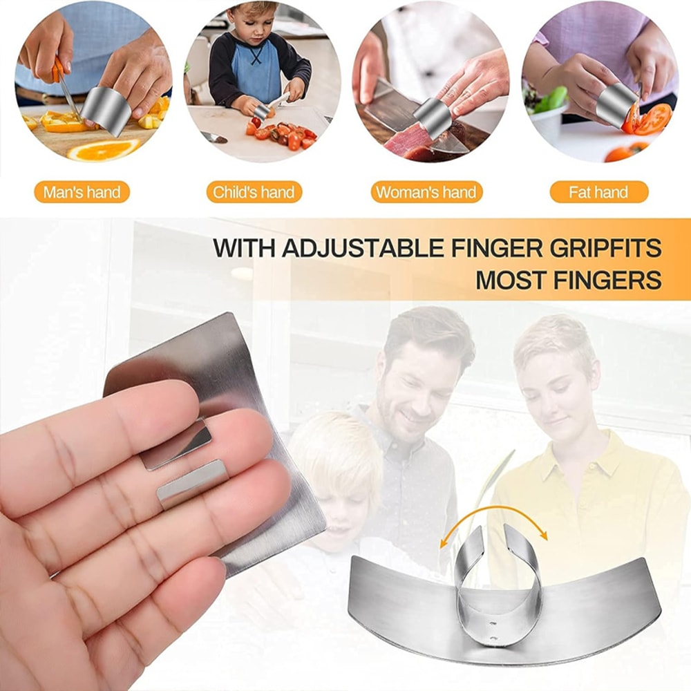 Finger Safety Protector, Stainless Steel Cutting Hand Guard for Slicing Meat and Vegetables