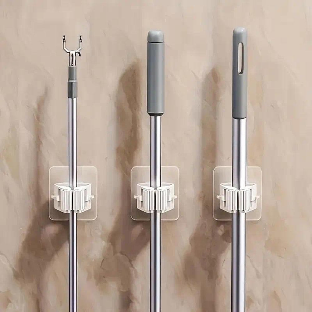 Anti-Slip Perforated Mop Holder, Waterproof and Moisture-Proof for Bathroom