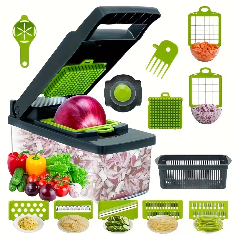 Food Chopper Kitchen Vegetable Slicer, Onion Chopper Handle, Dicer Food Grate Cutter