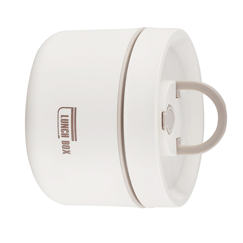 Leakproof Stainless Steel Lunch Box with Lid, Thermal Round Picnic Lunchbox, Food Containers with Folding Handle