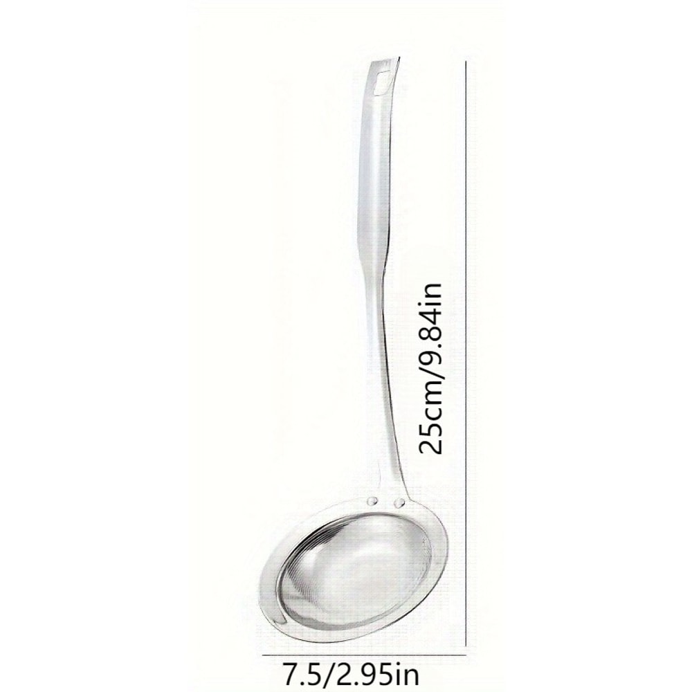 Stainless Steel Mesh Strainer Spoon, Oil Skimmer with Heat Resistant Handle, Dishwasher Safe
