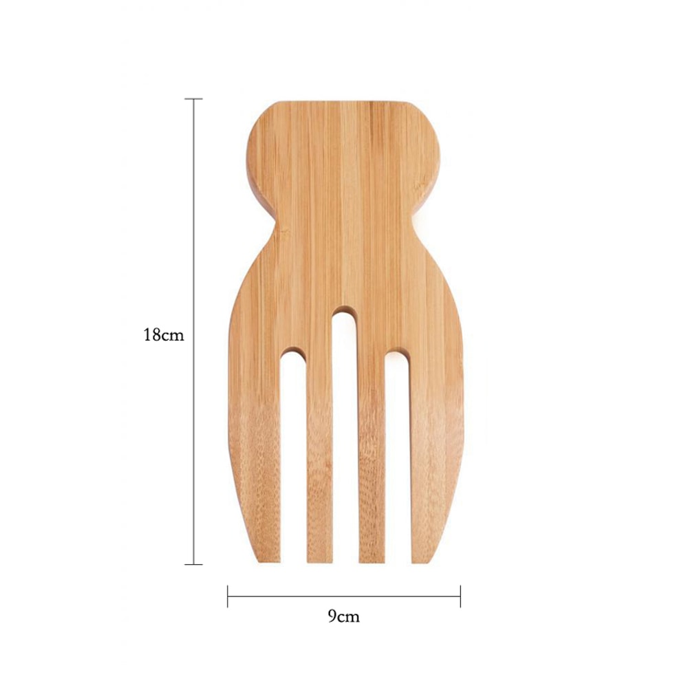Bamboo Salad Hands, Large Salad Servers for Fruit and Pasta, Mixing Fork Claws, Cooking Helper Gadget