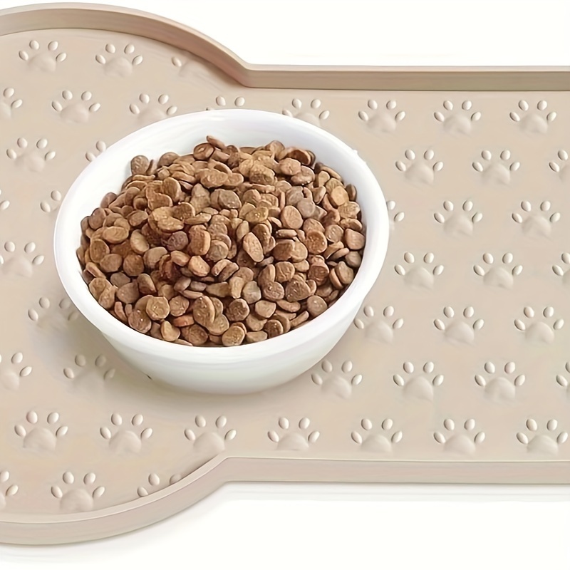 Non-Slip Silicone Dog Feeding Mat, Washable Winter Pet Food Pad, Waterproof Bowl Pad with Raised Edges
