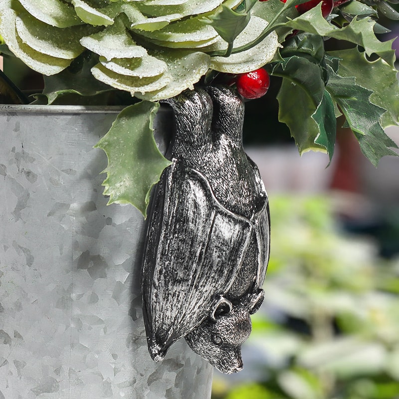 Resin bat-shaped hanging planter, garden decor for yard and landscape, unique home ornamentation piece