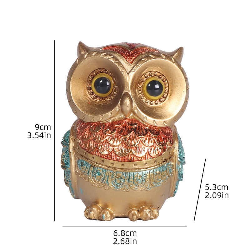 Craft Decorative Owl Resin Statue for Luxury Study Desk and Bedroom decor