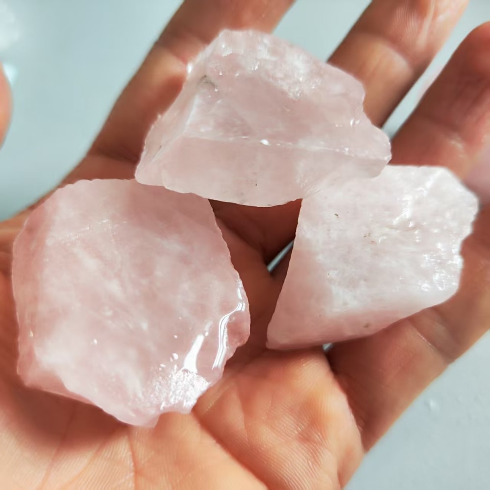 Rough Quartz Pink Crystal Gemstones, Natural Rose Quartz, Home Decoration Healing Stone
