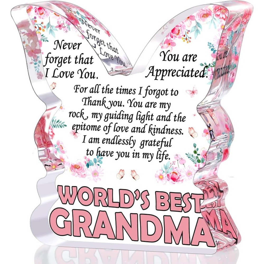 Heartfelt Butterfly Grandma Plaque - Perfect Gift from Granddaughter for Christmas & Mother's Day