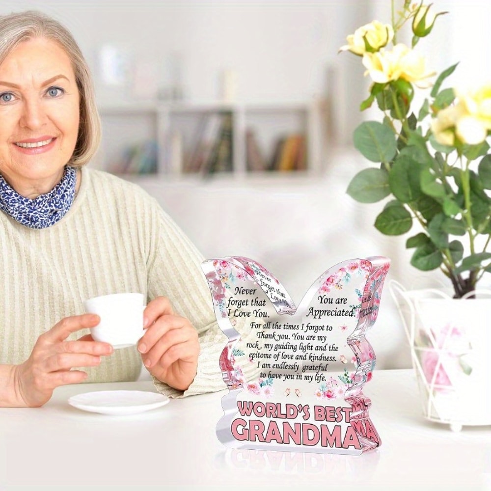 Heartfelt Butterfly Grandma Plaque - Perfect Gift from Granddaughter for Christmas & Mother's Day