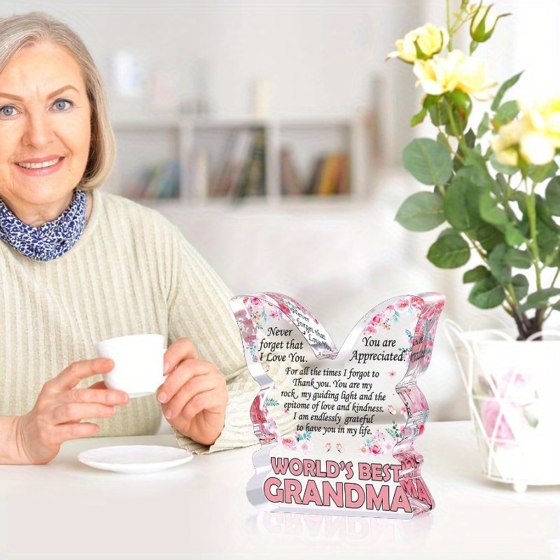 Heartfelt Butterfly Grandma Plaque - Perfect Gift from Granddaughter for Christmas & Mother's Day