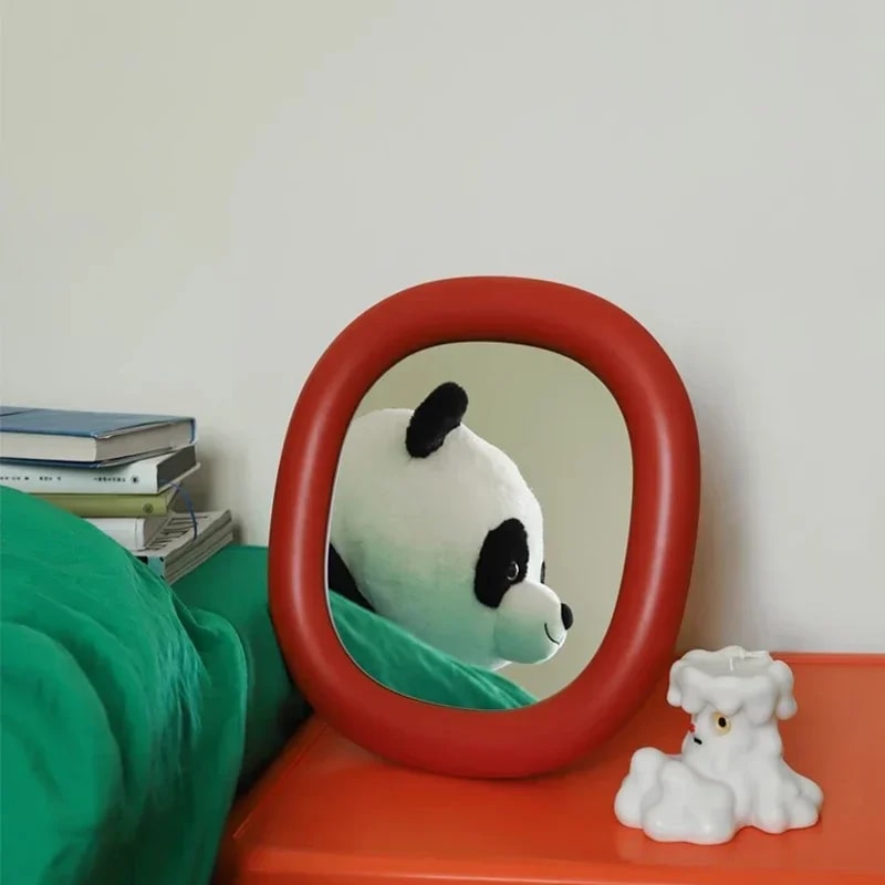 Luxury Mini Espelhos, Irregular Funky Circle Mirror, Bathroom Decor for Girls