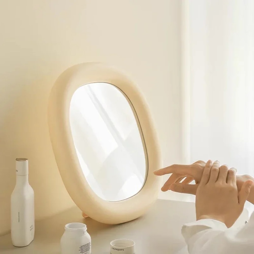 Luxury Mini Espelhos, Irregular Funky Circle Mirror, Bathroom Decor for Girls