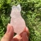 Healing Crystal Rose Quartz Opal Animal Statue, Hand Carved Gemstone Home Decoration Figurine