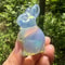 Healing Crystal Rose Quartz Opal Animal Statue, Hand Carved Gemstone Home Decoration Figurine