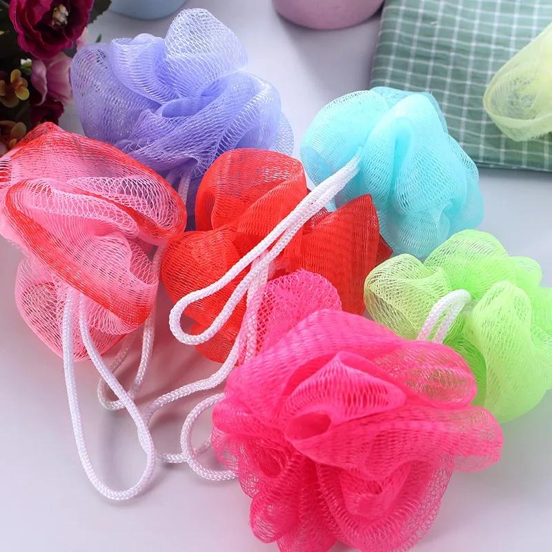 Exfoliate Puff Sponge Mesh Net Bath Shower Soap Bubble Body Wash, Ball Bath Brushes Random Color Wholesale
