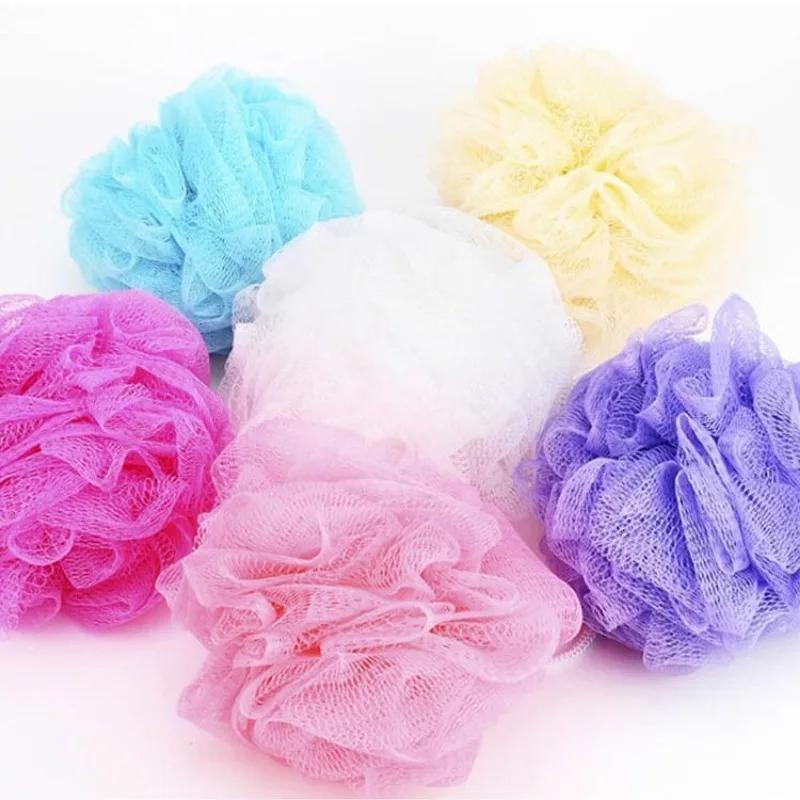 Exfoliate Puff Sponge Mesh Net Bath Shower Soap Bubble Body Wash, Ball Bath Brushes Random Color Wholesale