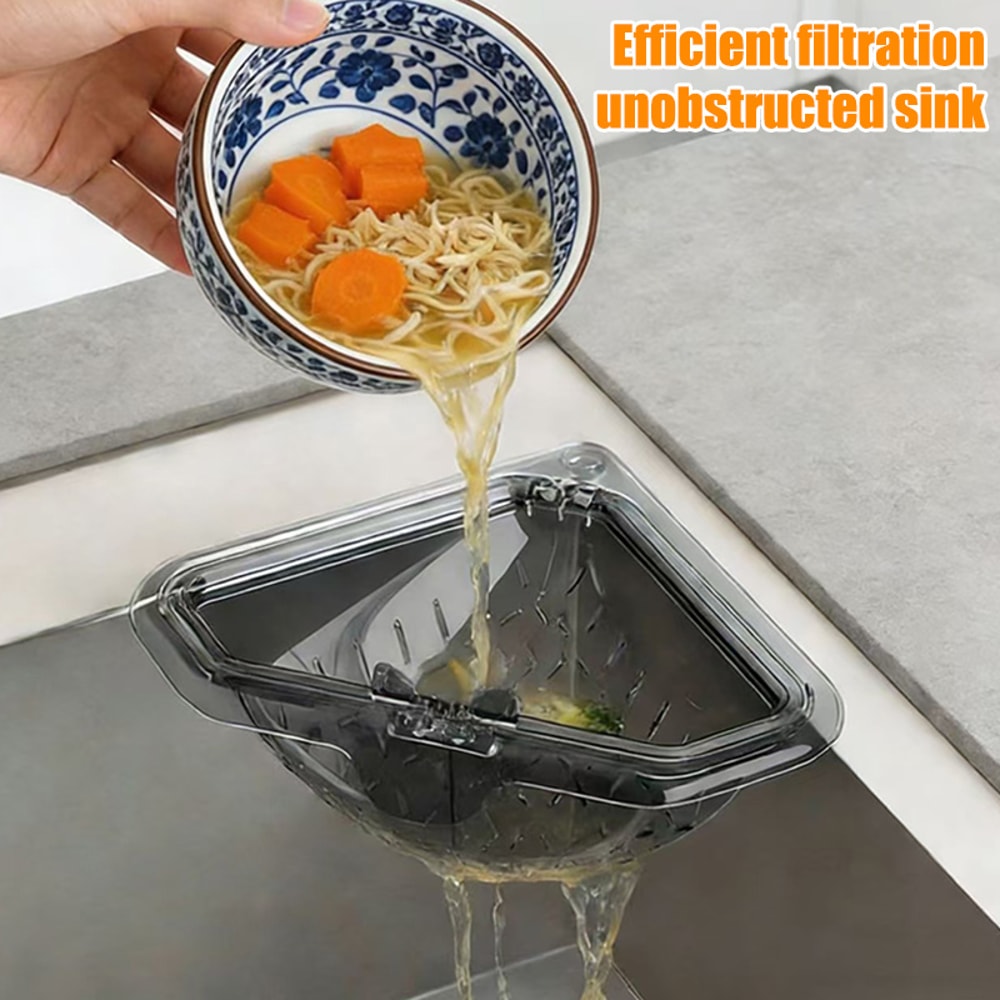 Durable Food Waste Collector, Magnetic Anti-leak Kitchen Sink Filter, Multifunctional Triangular Hanging