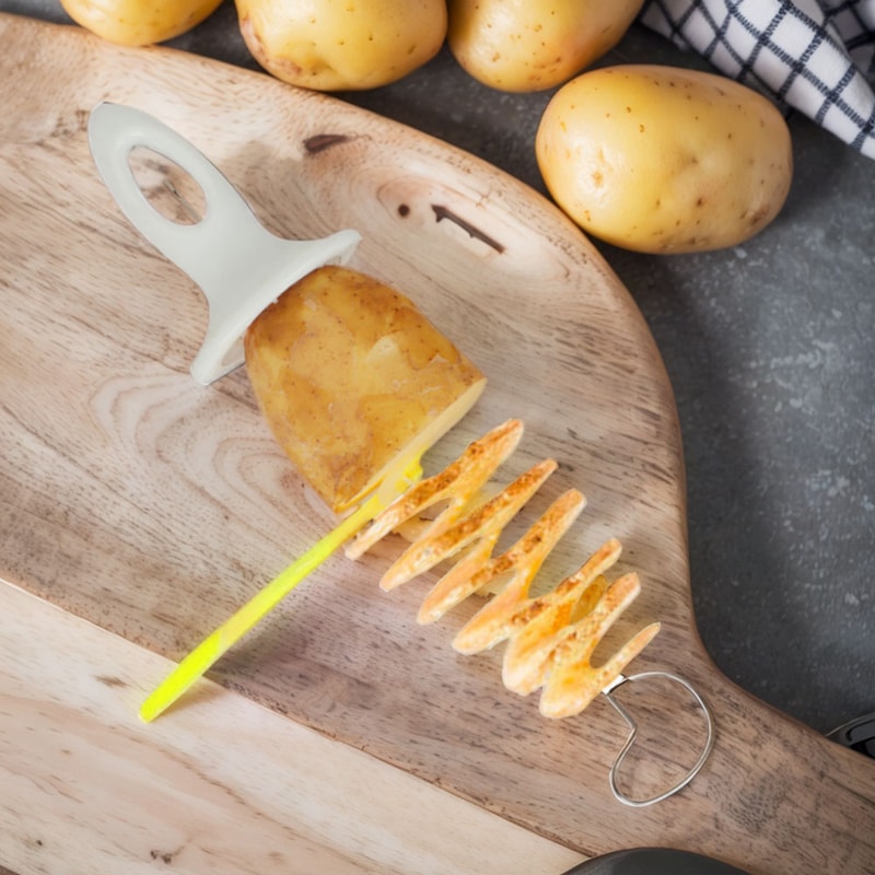 Manual Twisted Potato Slicer, Stainless Steel Sticks Tornado Slicer for Kitchen Use