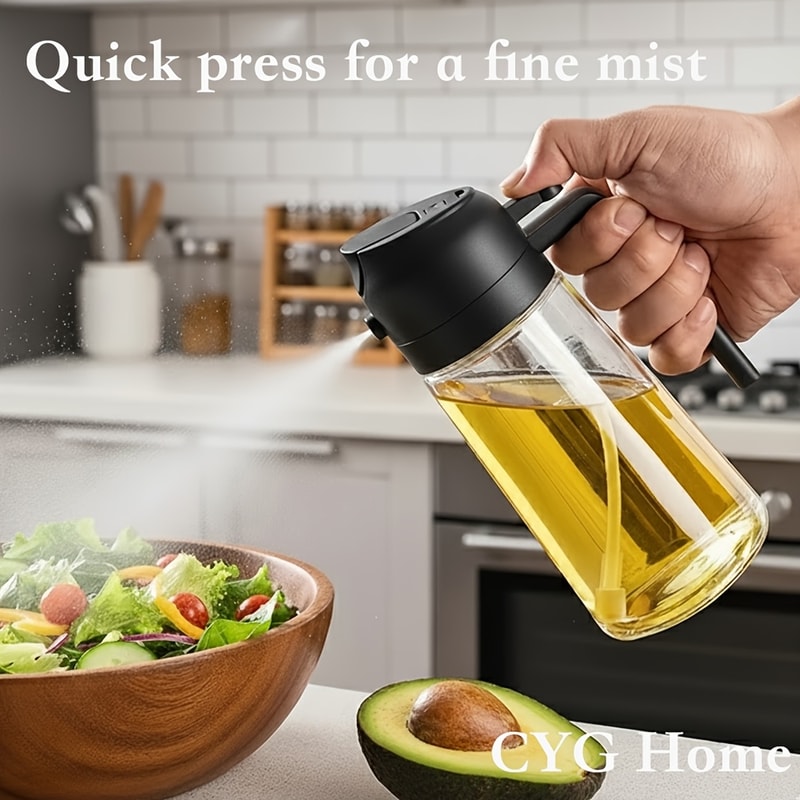 Drip-Proof Dual-Use Spray & Pour for Air Fryer, Olive Oil & Soy Sauce, Easy to Clean