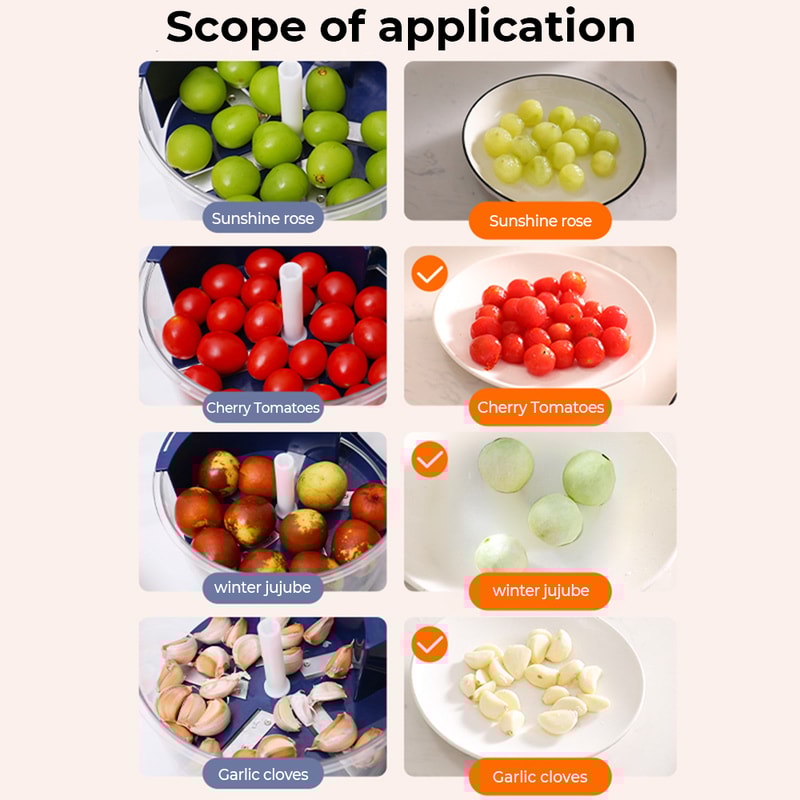 Fruit and Vegetable Electric Peeler - Automatic Peeler for Grapes, Tomatoes, Garlic & More