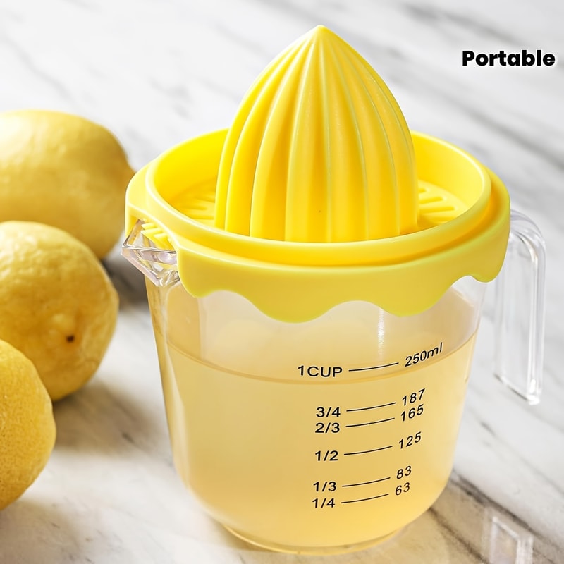 Portable Manual Juicer for Home, Citrus Fruit Hand Squeeze Juicer for Lemons, Small Kitchen Juicer for Travel