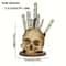 Horror Head Organizers Rack, Kitchen Knives Holder Skull Skeleton Stand