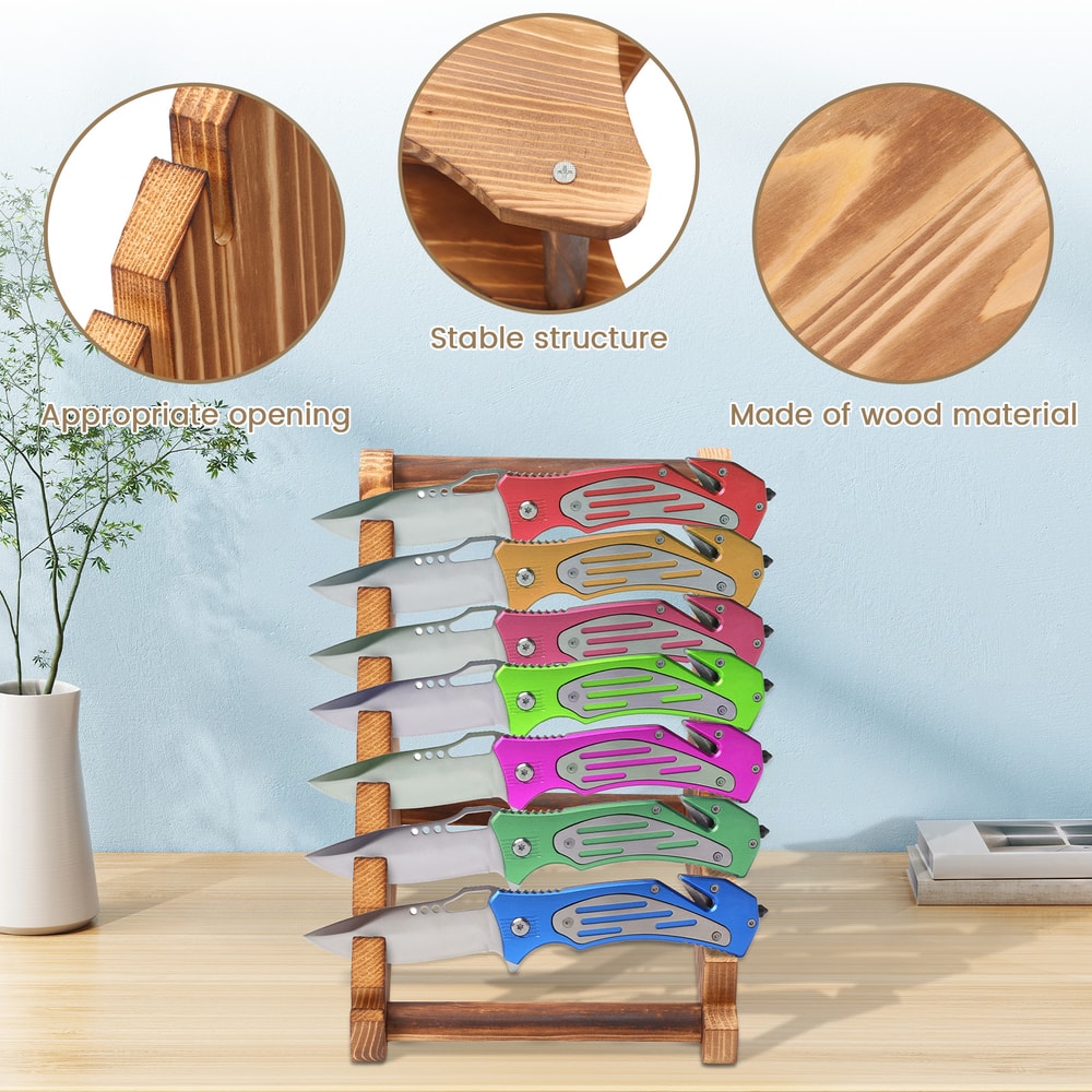 Kitchen Knives Holder with Screw, Stable Display Rack for Kitchen Accessories