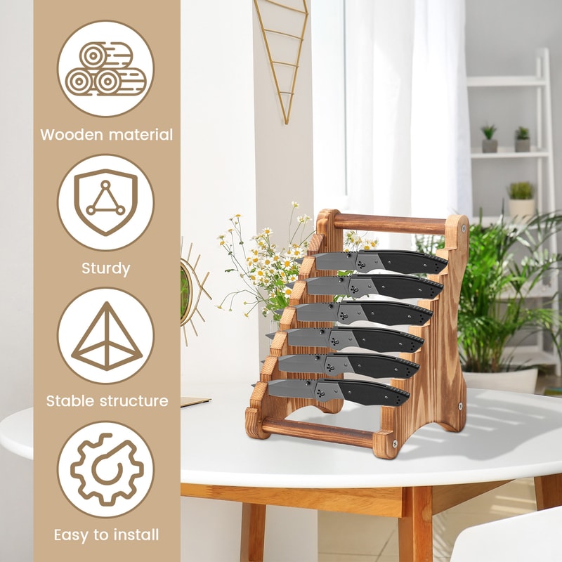 Kitchen Knives Holder with Screw, Stable Display Rack for Kitchen Accessories