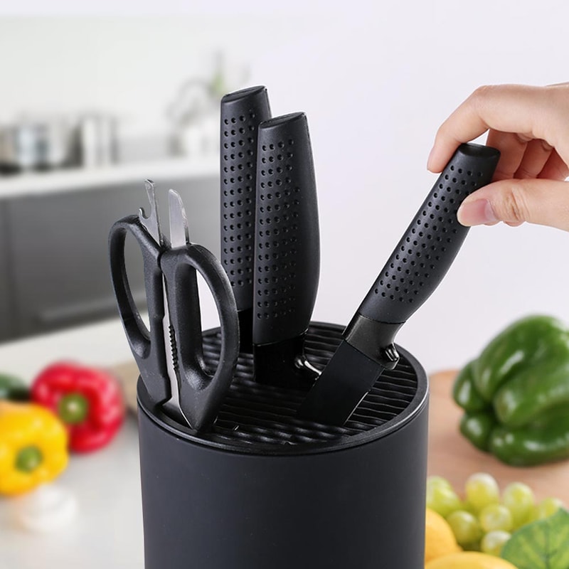 Plastic Knife Holder Bucket Drainable Kitchen Knife Stand Storage Organizer 3