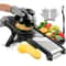 Adjustable Stainless Steel Mandoline Slicer, Food Chopper with Blades and Hand Guard for Fruits and Vegetables