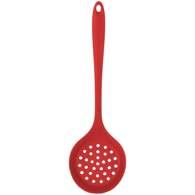 Heat Resistant Silicone Slotted Spoon for Frying, Non-Scratch Kitchen Skimmer Ladle, Dishwasher Safe Cooking Utensils