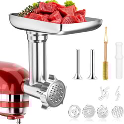 metal food grinder attachments for kitchenaid & cuisinart stand mixers, perfect for sausage & meat grinding