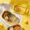 Portable Food Container, Kawaii Stainless Steel Bento Box for Kids with Double-Sided Clip Seal