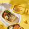 Portable Food Container, Kawaii Stainless Steel Bento Box for Kids with Double-Sided Clip Seal