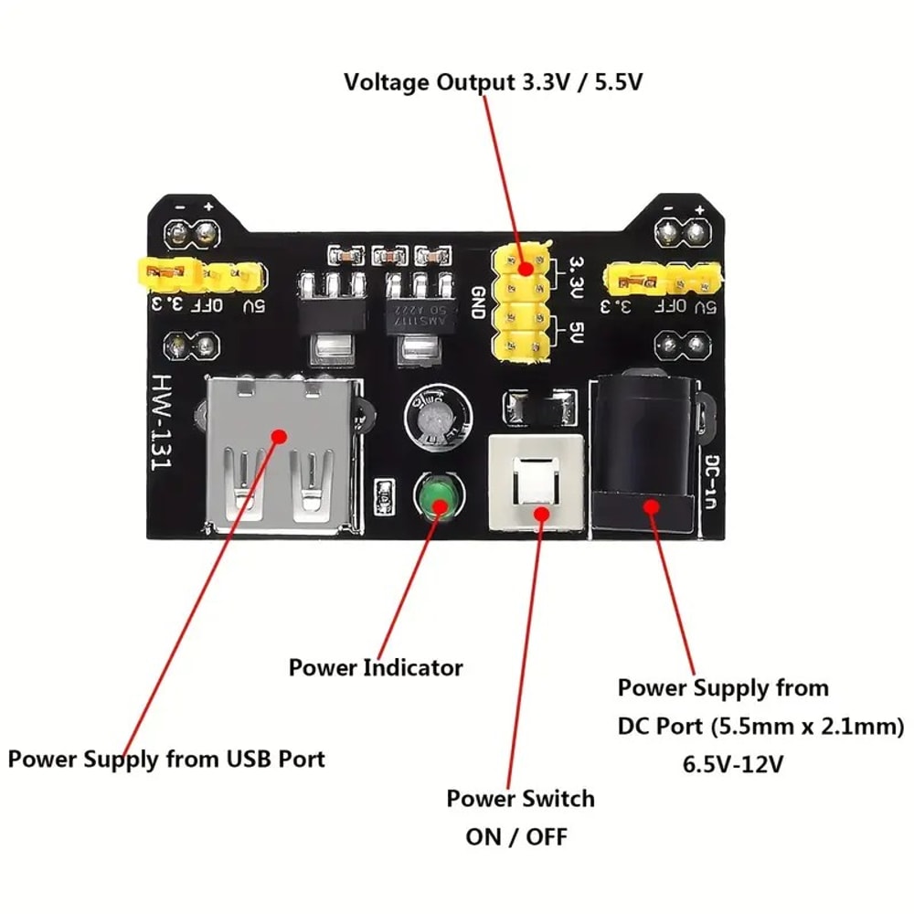 Electronic Component Set With Tie-points Breadboard, Complete DIY Kit for Electronics Projects