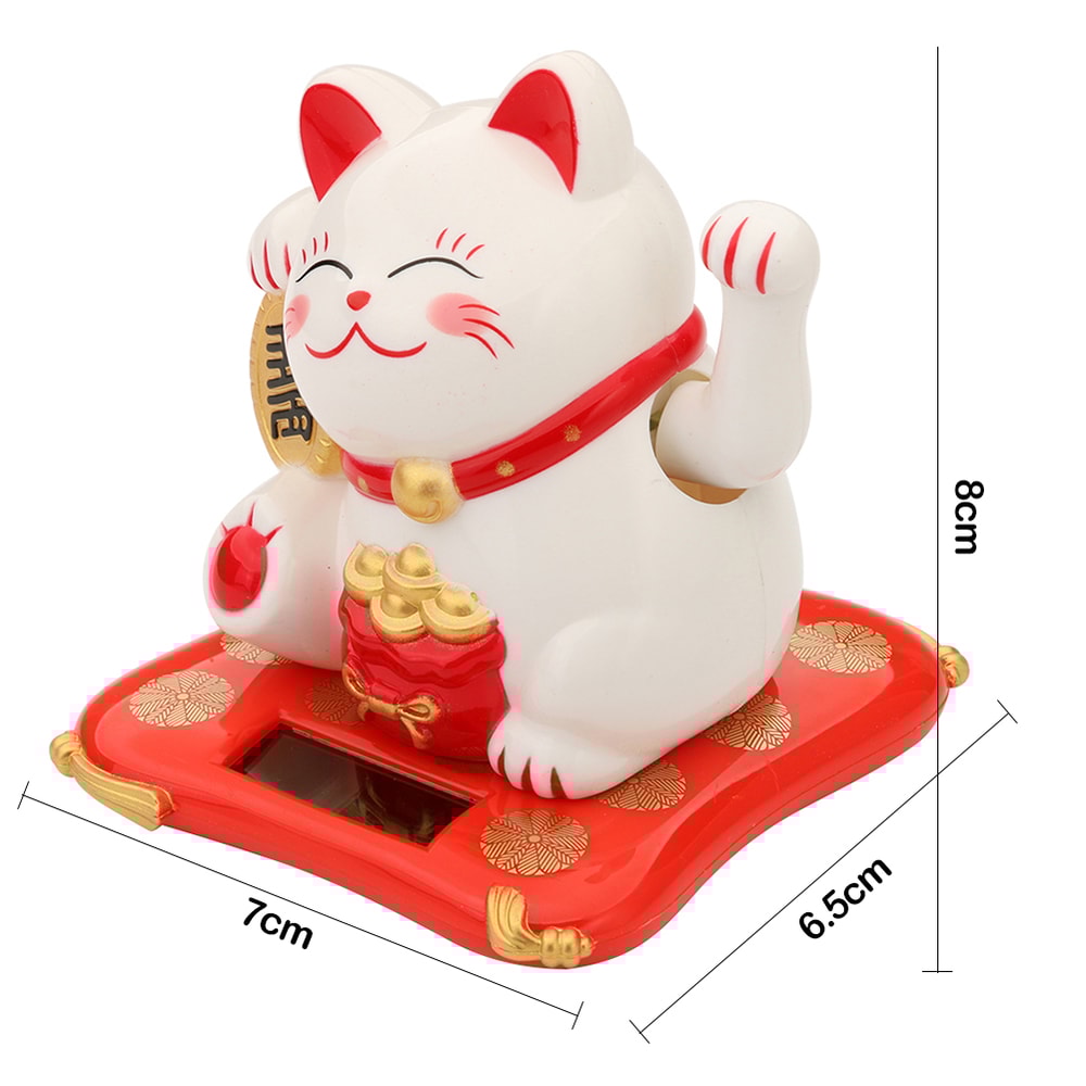 Cute Solar Powered Cat Statue, Windshield Decor for Home/Office