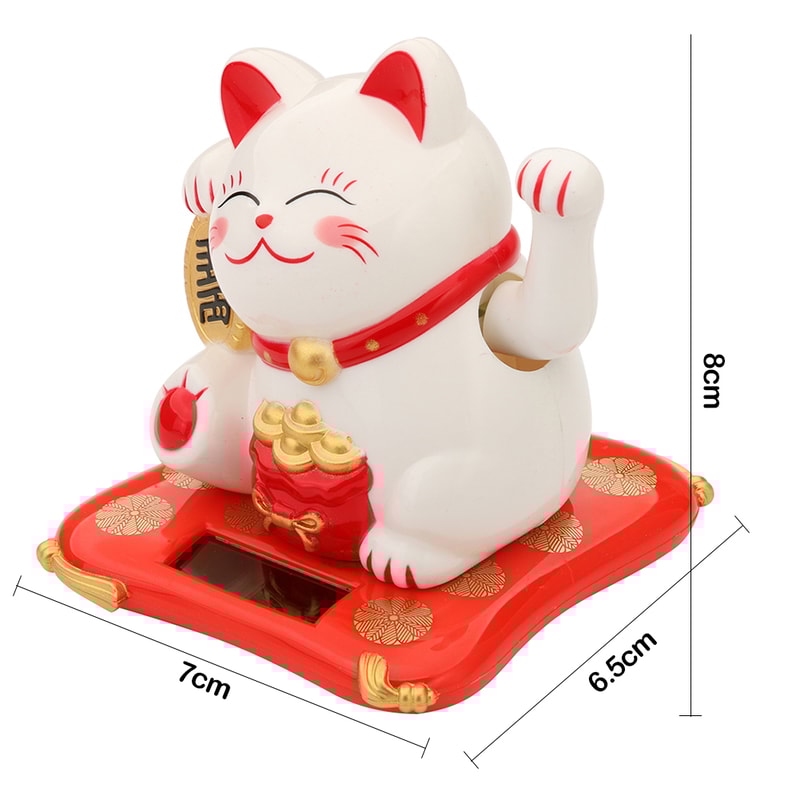 Cute Solar Powered Cat Statue, Windshield Decor for Home/Office