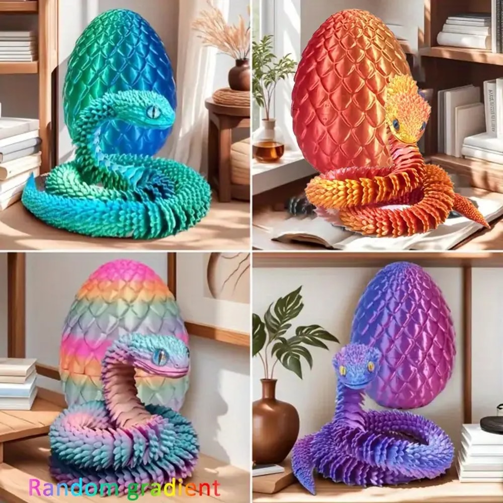Flexible Joints, Printed Snake Surprise Egg Decoration, Ideal Gift for Printing Enthusiasts