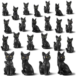 miniature resin black cat halloween figurines, animals figurines, garden decoration, micro landscape accessories