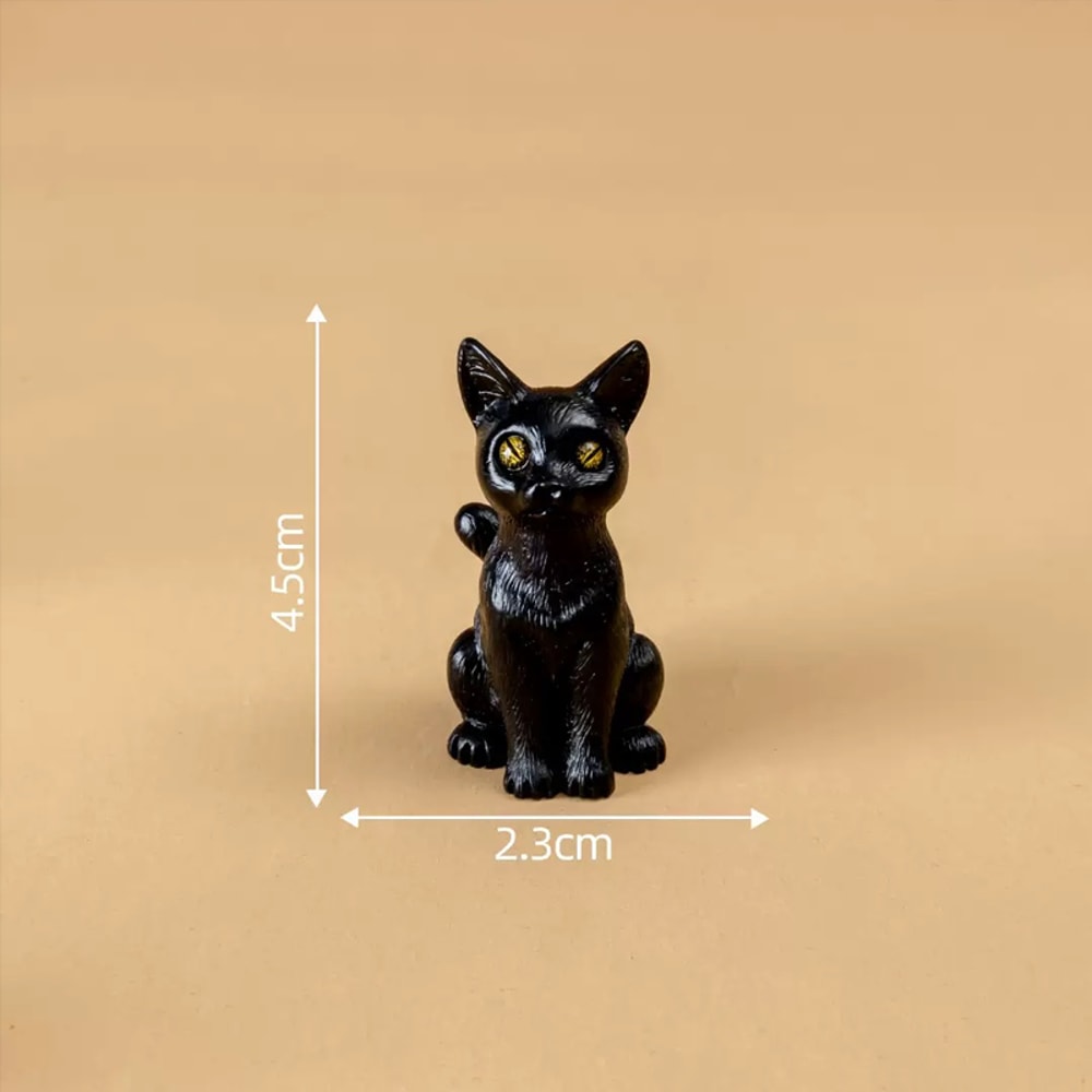 Miniature Resin Black Cat Halloween Figurines, Animals Figurines, Garden Decoration, Micro Landscape Accessories