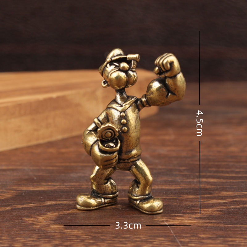 Popeye The Sailor Man Brass Home Decor, Desk Art Ornament for Office, Tea Table & Car Desktop Accessories