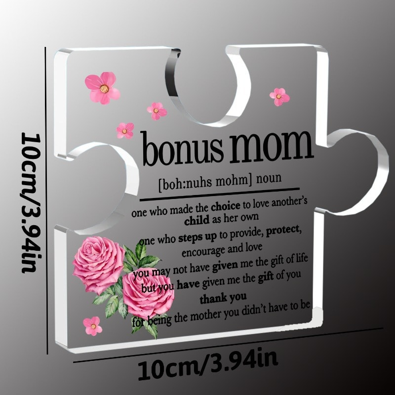 Thank You Gift - Bonus Mom Appreciation Plaque with Photography Utility